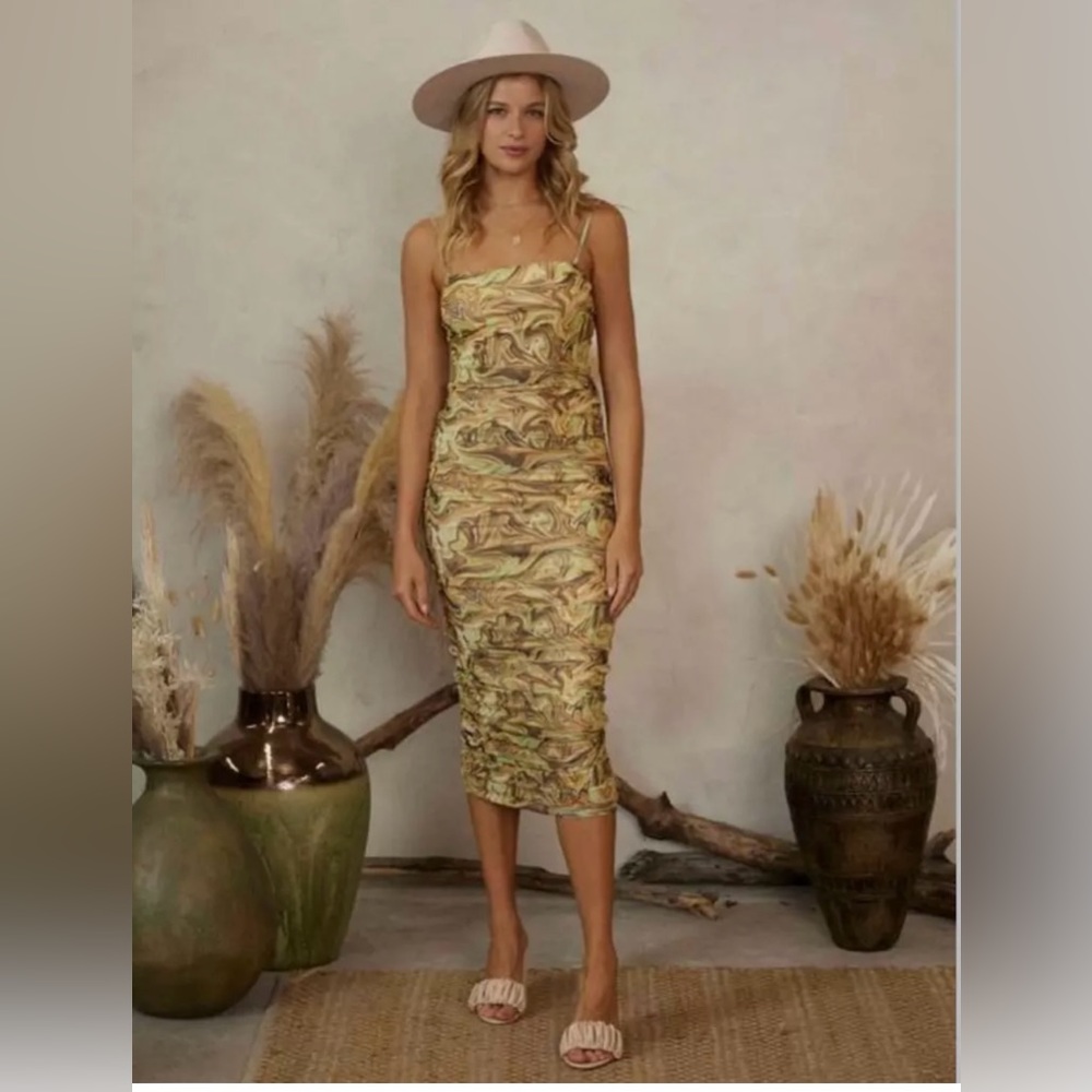 Endless Blu Magic Potion Marble Midi Dress